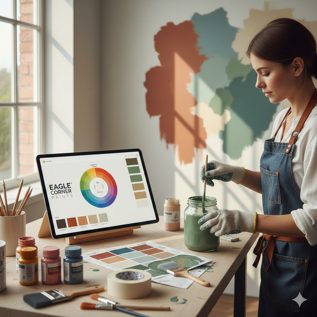 أسرار خلط ألوان الدهانات 2026: دليل شركة ركن النسر لتنسيق ديكور عصري