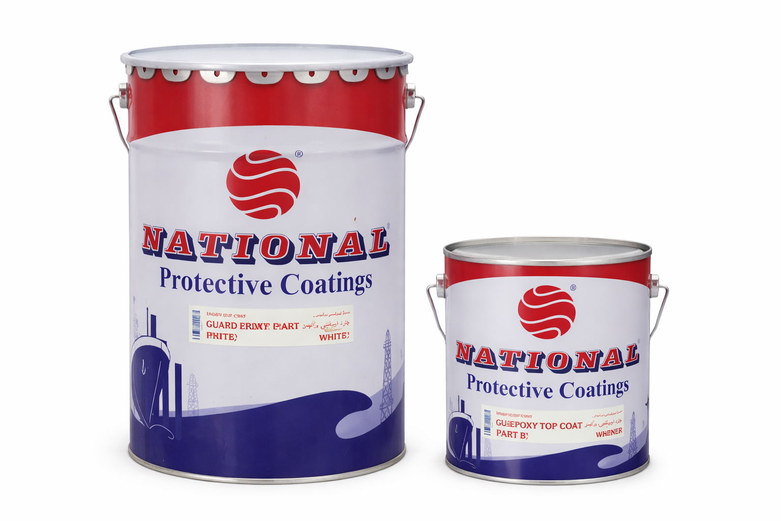 برميل ايبوكسي ابيض مع المصلب