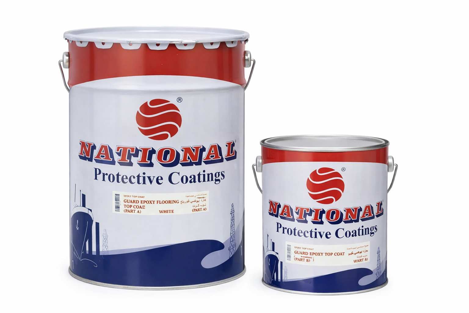 برميل ايبوكسي اساس ابيض مع المصلب