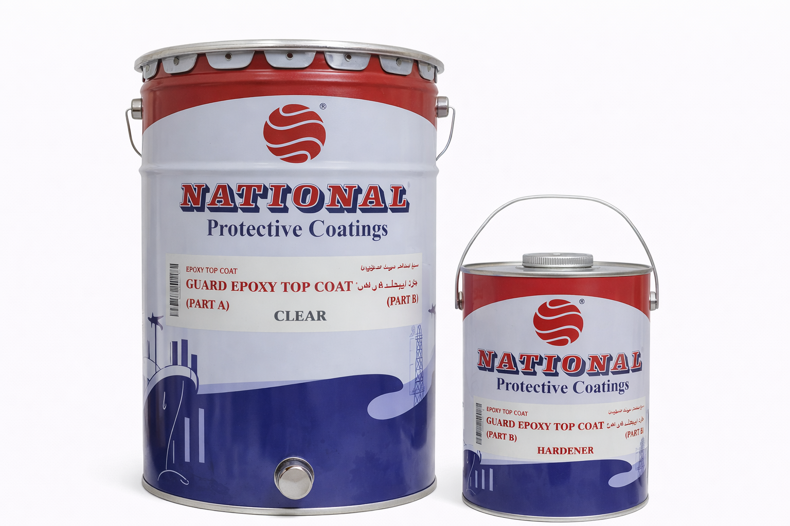 برميل ايبوكسي شفاف مع المصلب